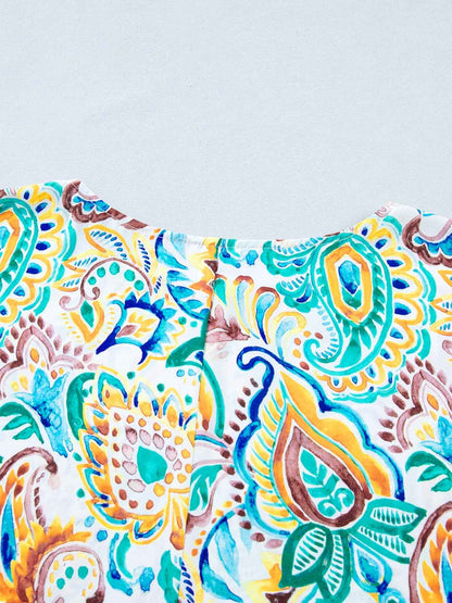Blouse à imprimé paisley et manches bouffantes