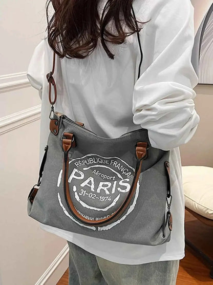 Sac à main en daim gris à motif graphique