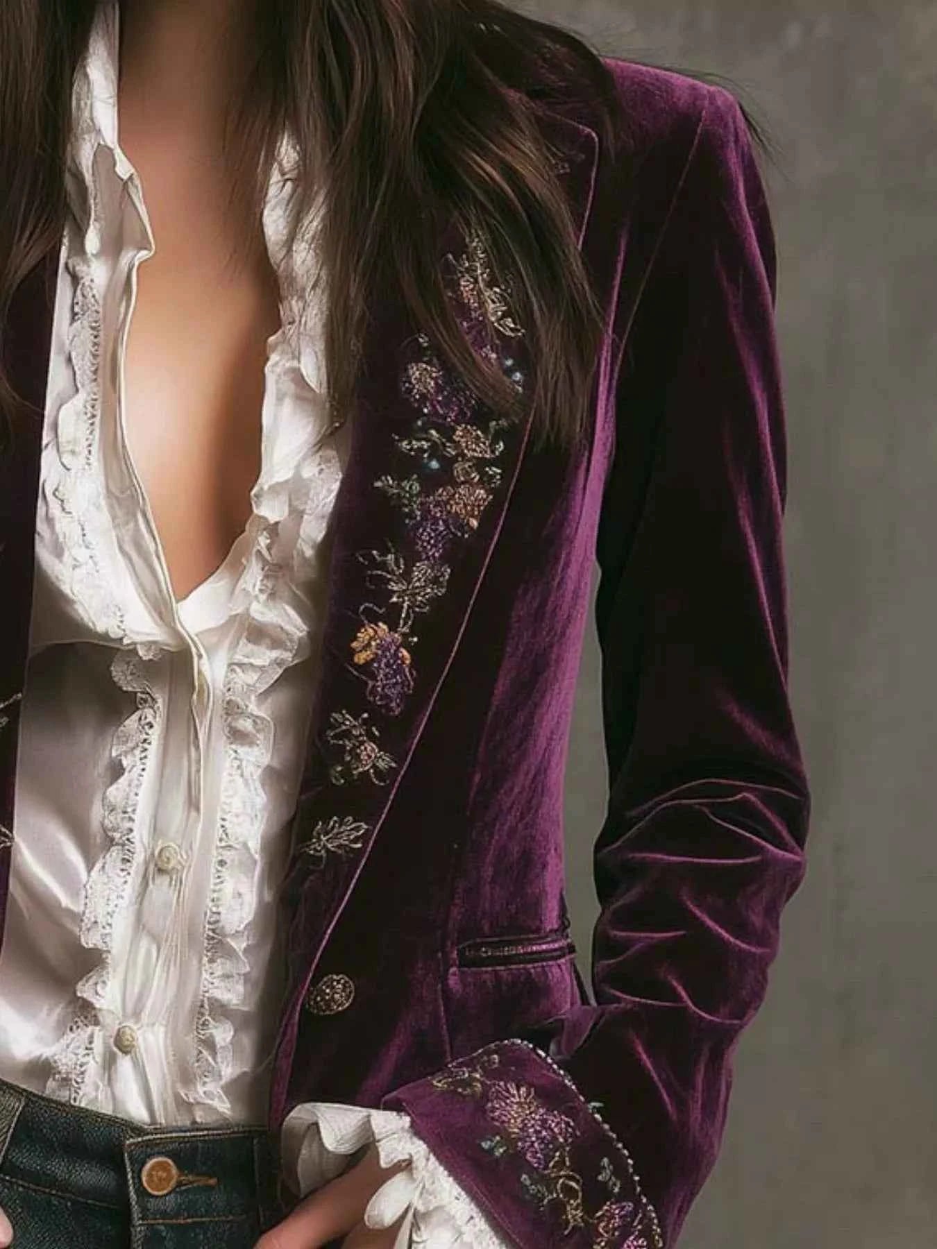 Veste boutonnée à imprimé floral