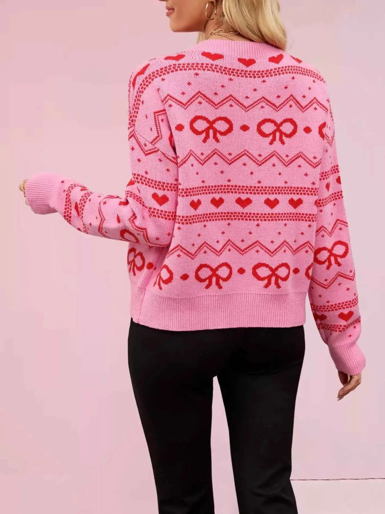 Cardigan en maille motif nœud papillon