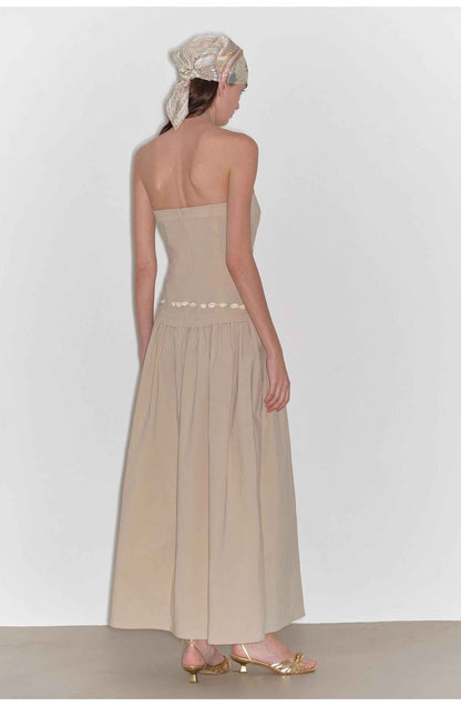 Robe midi trapèze bustier taille haute ajustée - MyParisMonaco