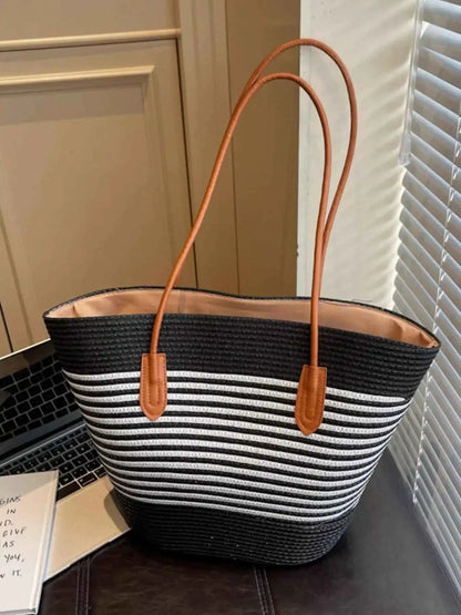 Sac à bandoulière tressé rayé