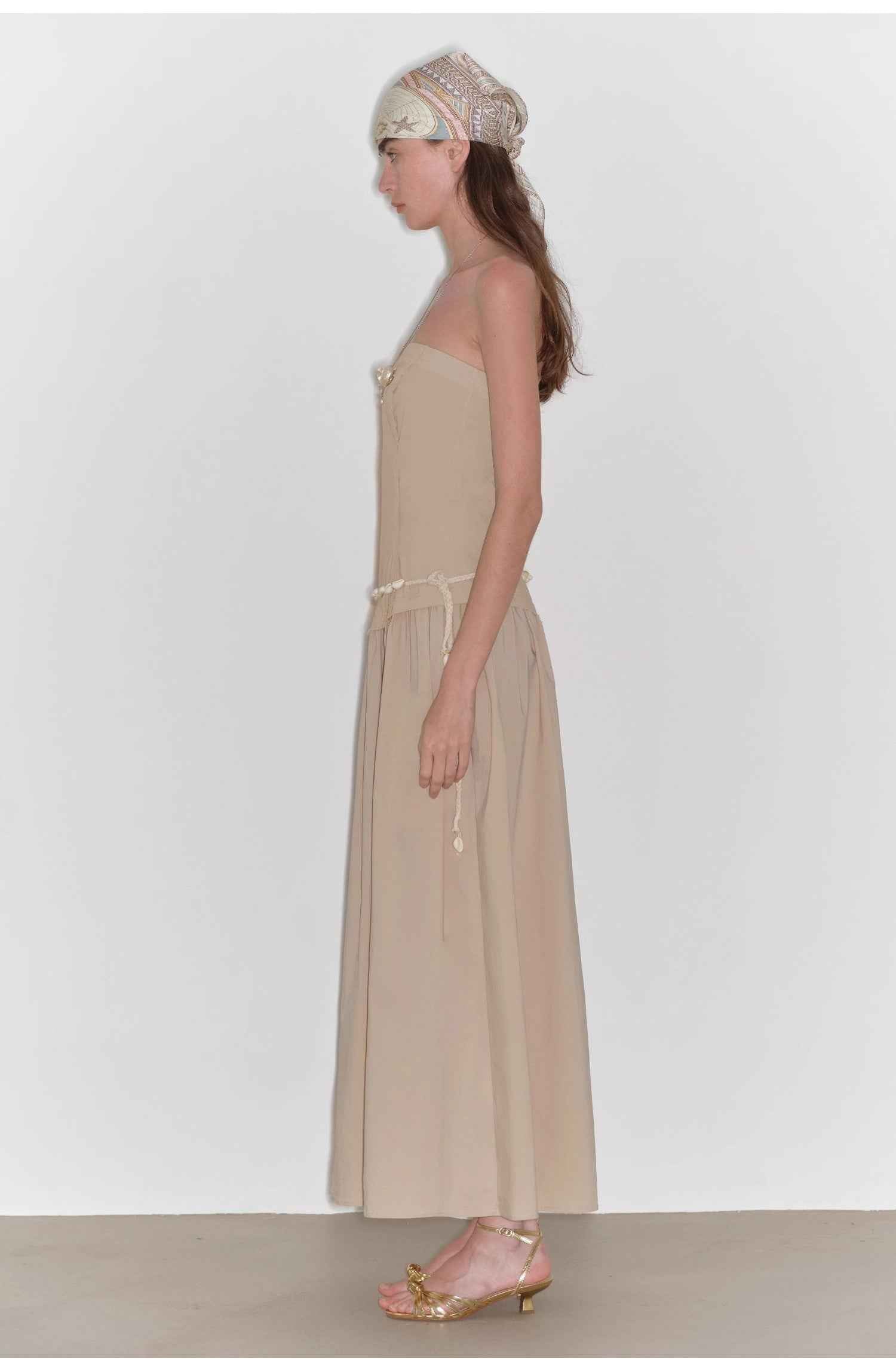 Robe midi trapèze bustier taille haute ajustée - MyParisMonaco