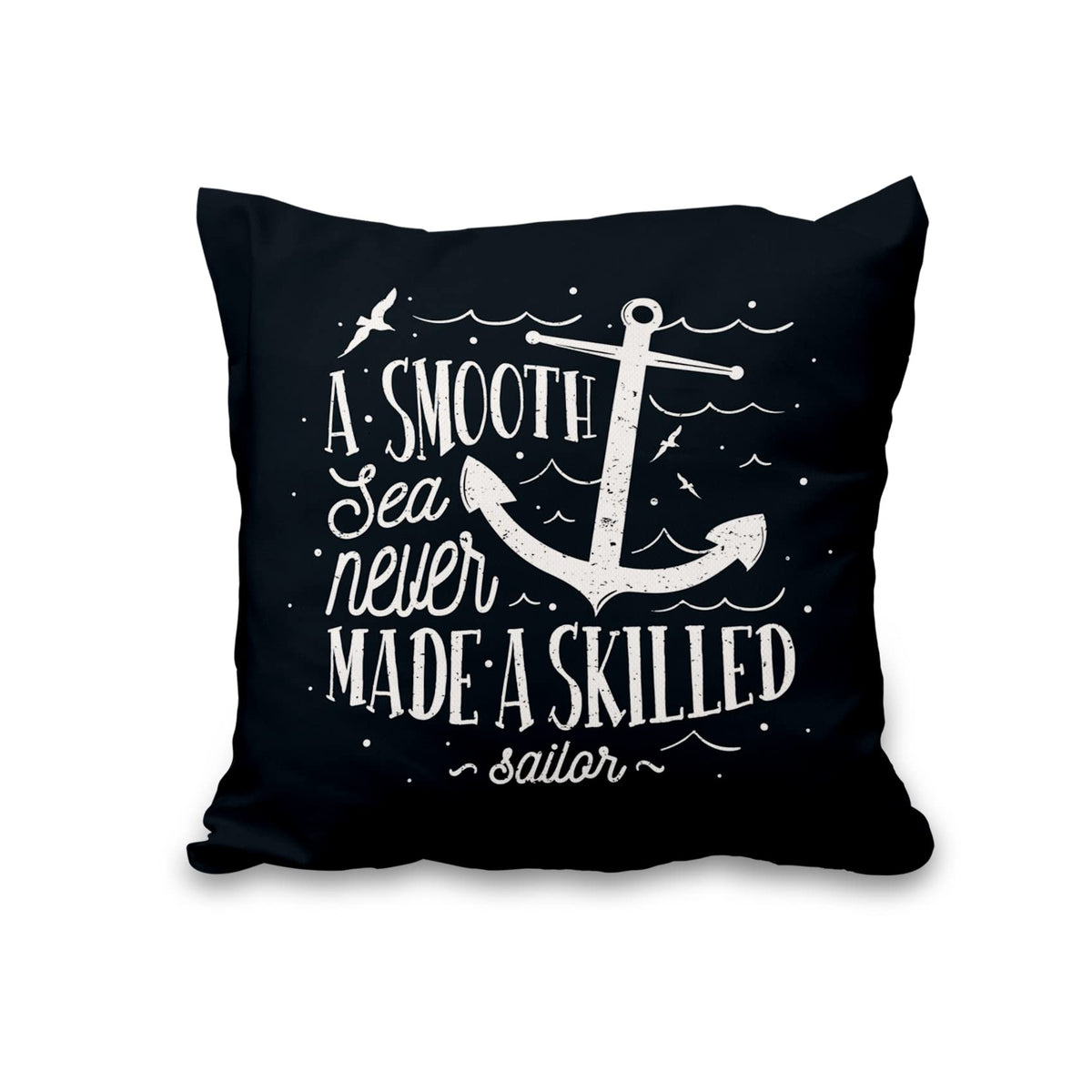 Lot de quatre housses de coussin nautiques effet lin