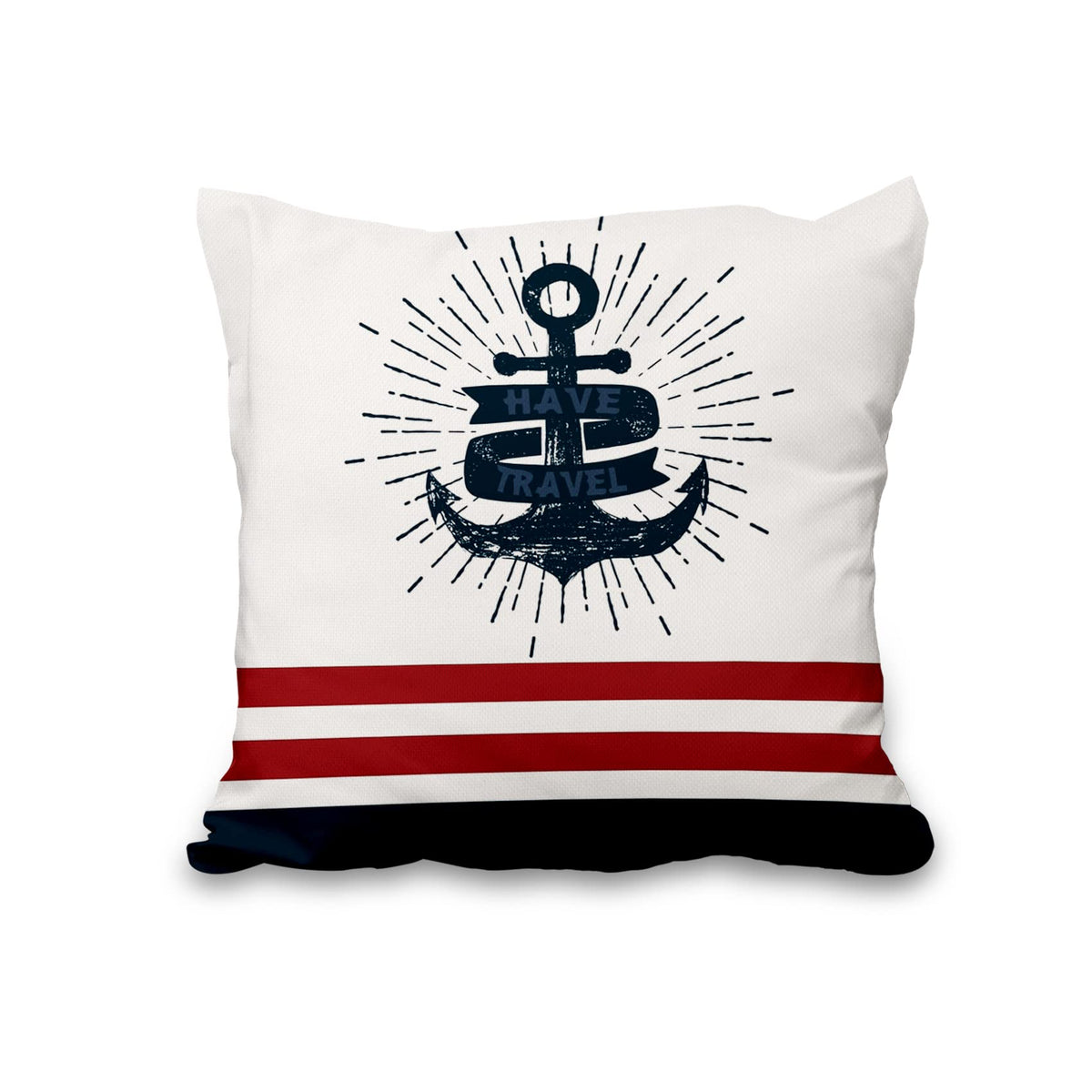 Lot de quatre housses de coussin nautiques effet lin