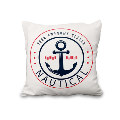 Lot de quatre housses de coussin nautiques effet lin