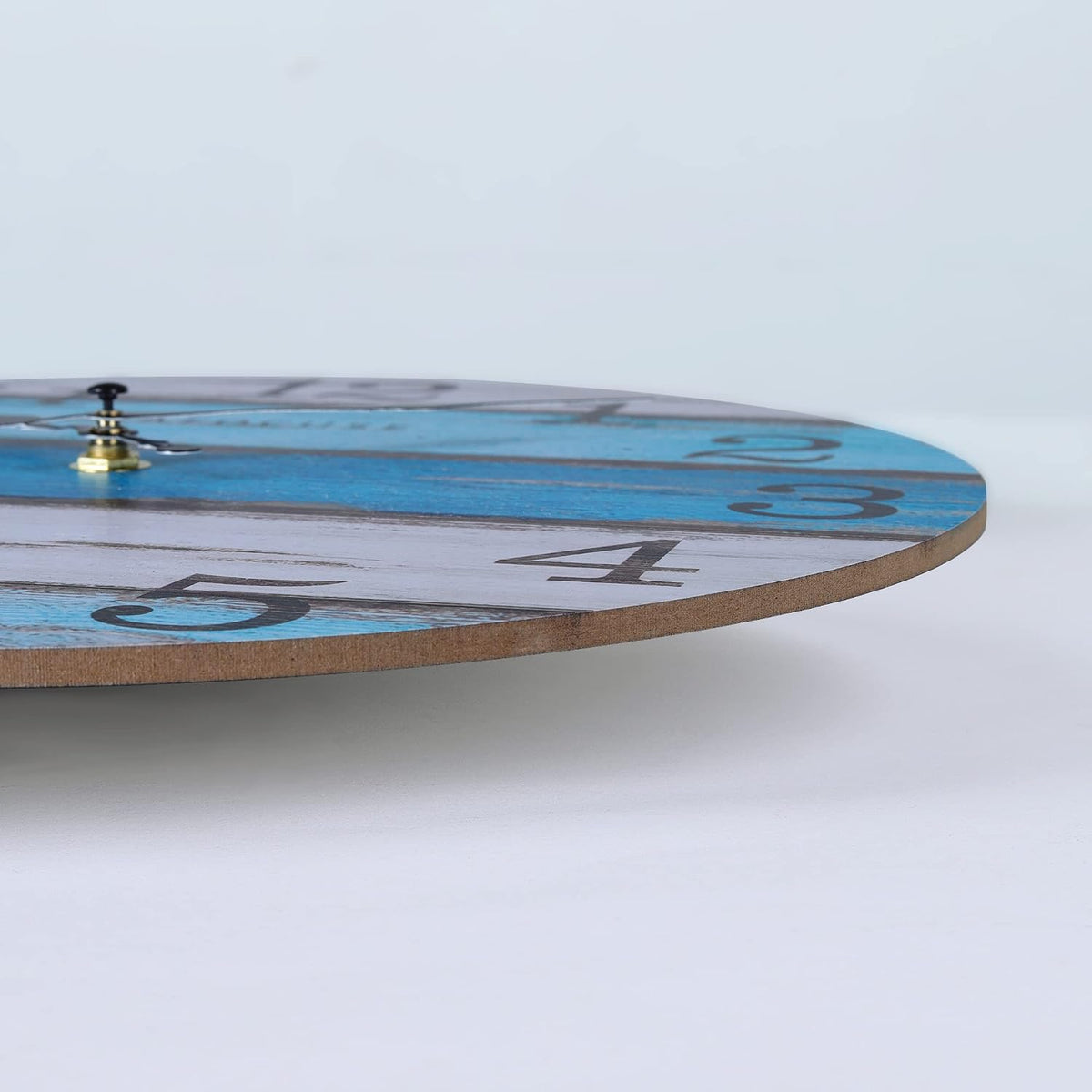 Horloge murale nautique en bois bleue — 30 cm