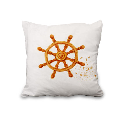 Lot de quatre housses de coussin nautiques effet lin