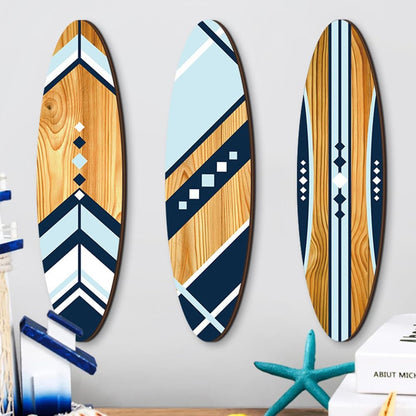 Planches de surf décoratives en bois — lot de 3