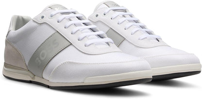 Basket BOSS Saturn Lowp homme cuir — blanc