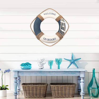 Bouée décorative murale, style méditerranéen — 30 cm