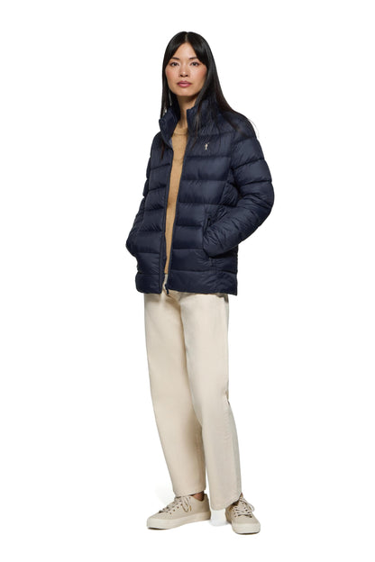 Veste ultra-légère Polo Club femme, broderie et fermeture zippée — bleu marine et noir