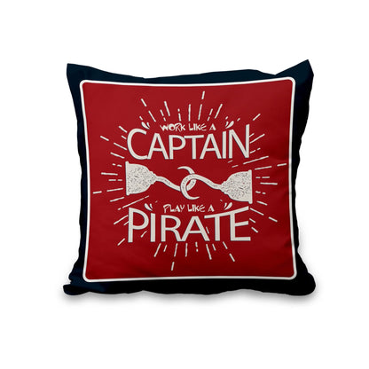 Lot de quatre housses de coussin nautiques effet lin
