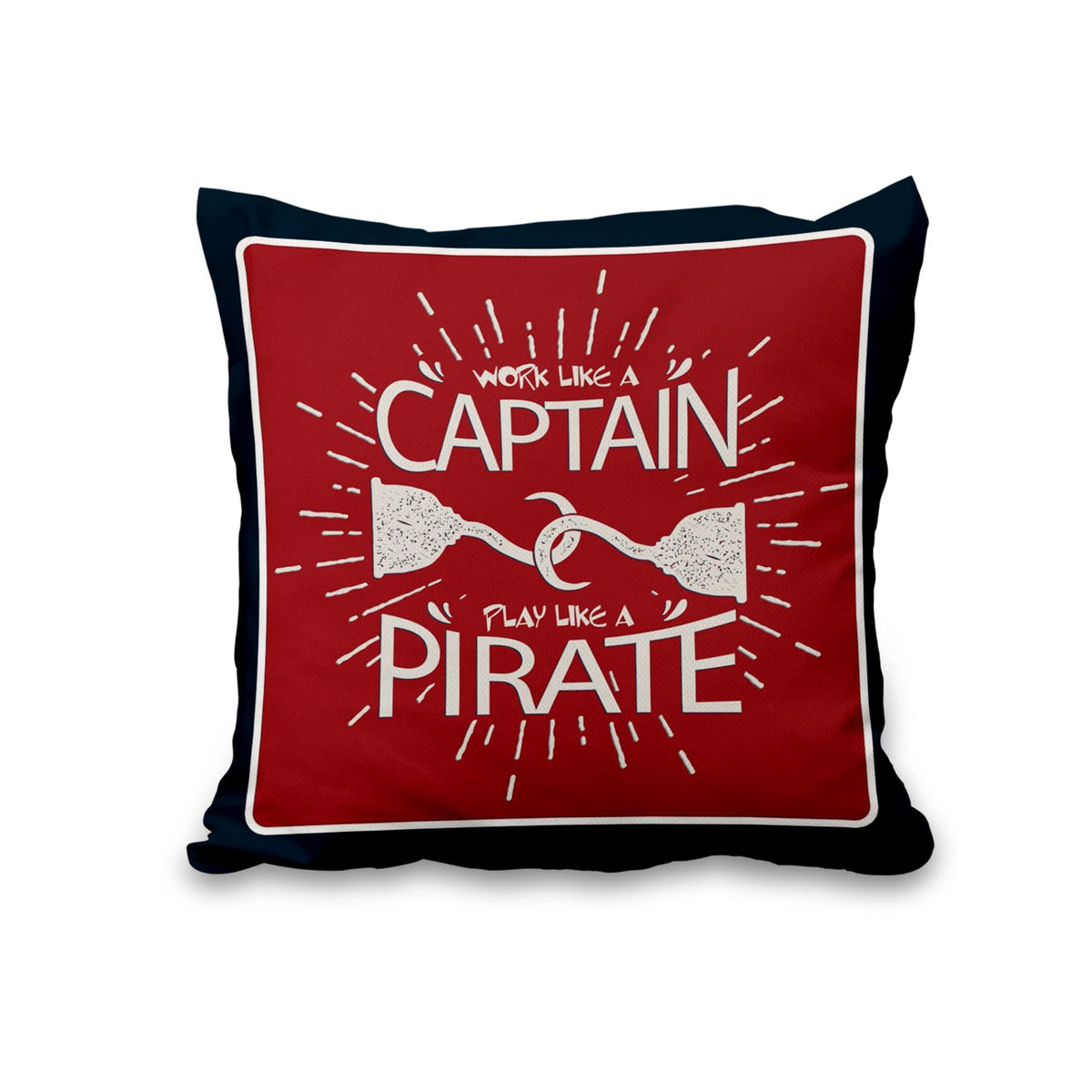 Lot de quatre housses de coussin nautiques effet lin