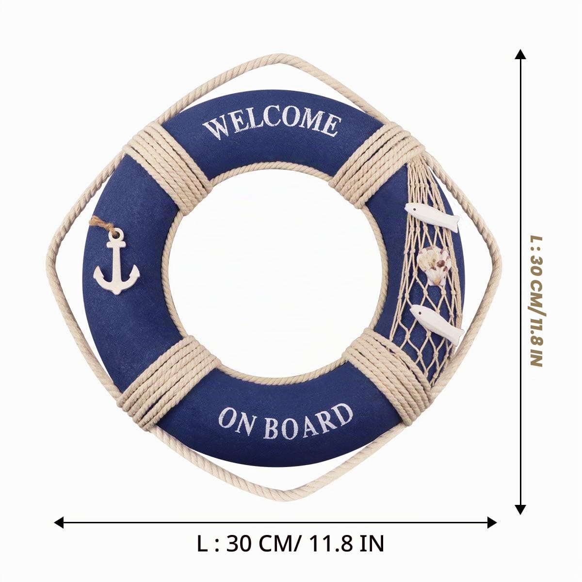 Bouée décorative murale, style méditerranéen — 30 cm