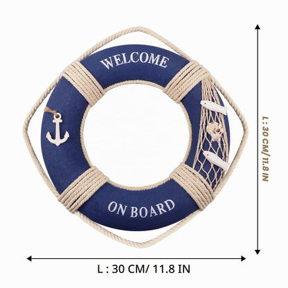 Bouée décorative murale, style méditerranéen — 30 cm