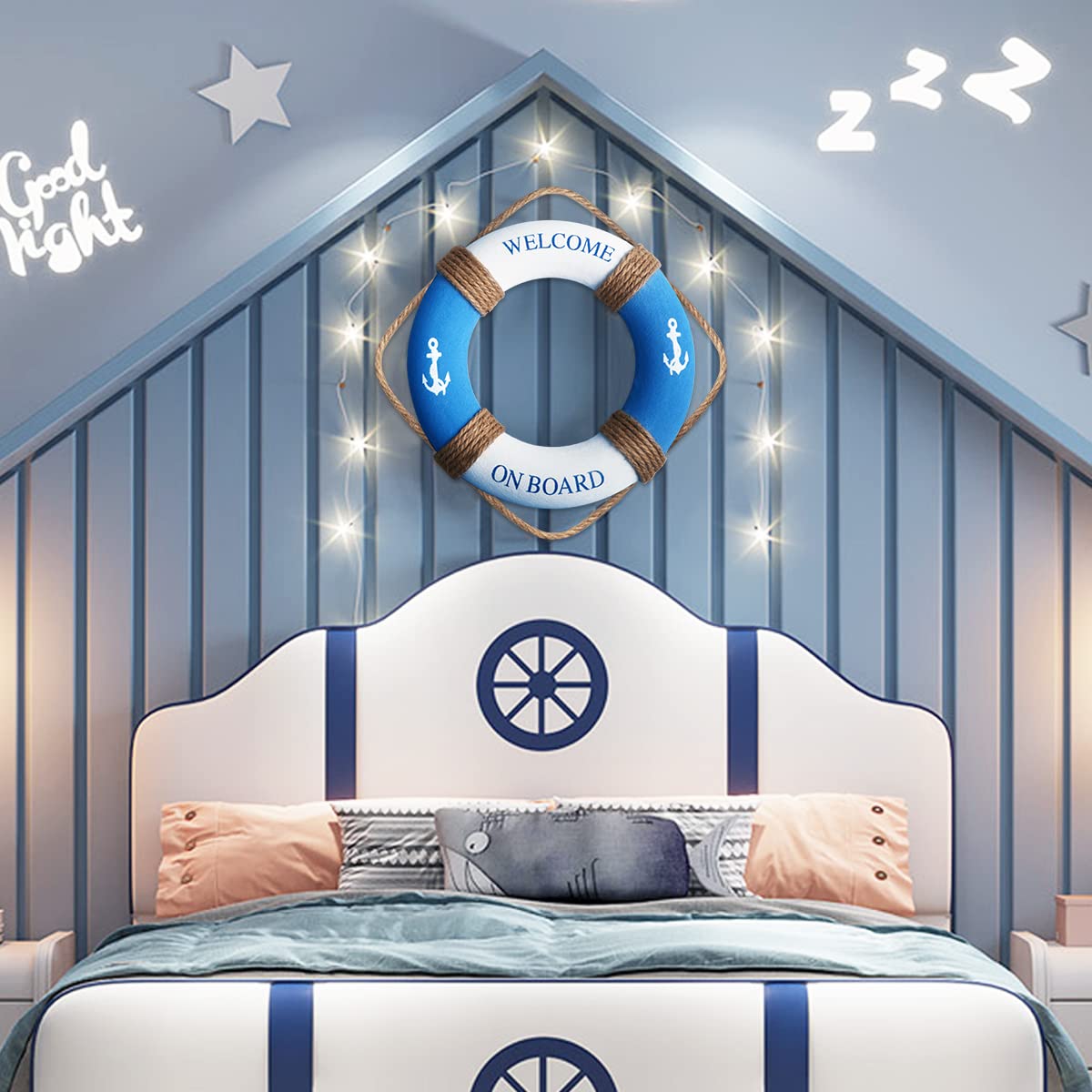Bouée décorative murale, style méditerranéen — 30 cm