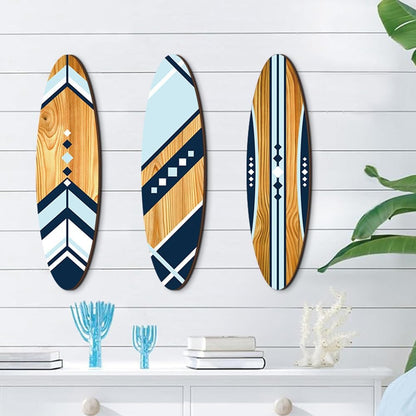 Planches de surf décoratives en bois — lot de 3