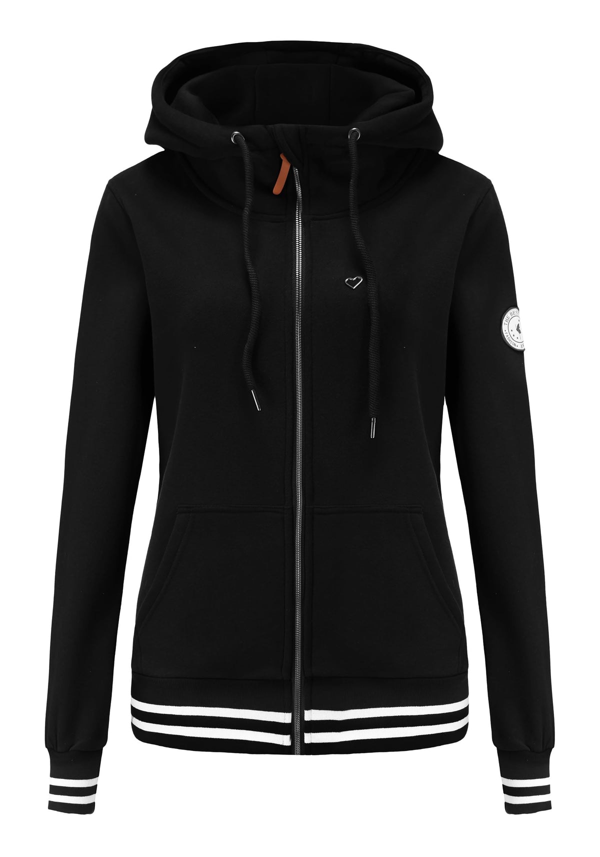 Sweat zippé à capuche TrendiMax femme, intérieur polaire col montant — 6 coloris