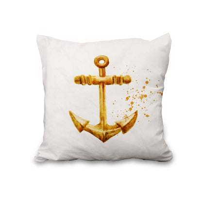 Lot de quatre housses de coussin nautiques effet lin