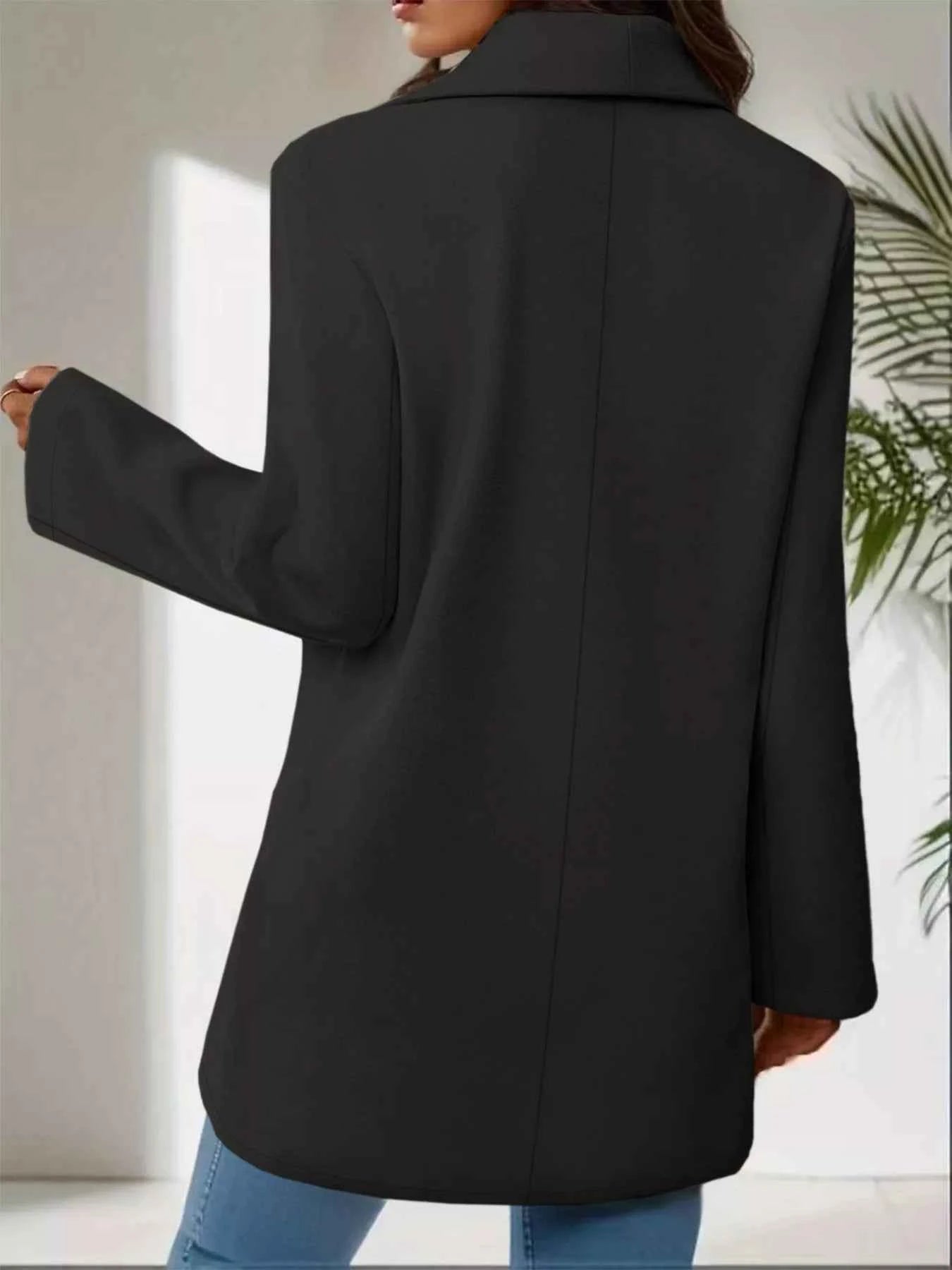 Manteau oversize col à revers bouton unique en mélange laine