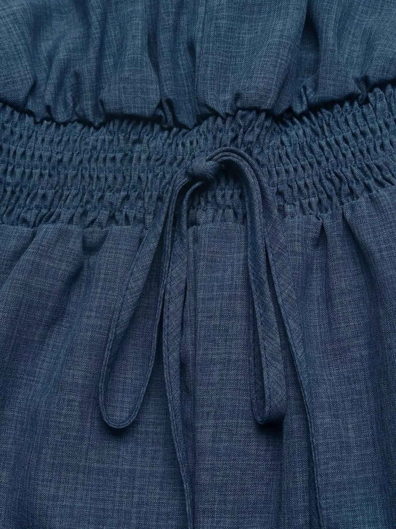 Combishort décontracté col V à taille élastique