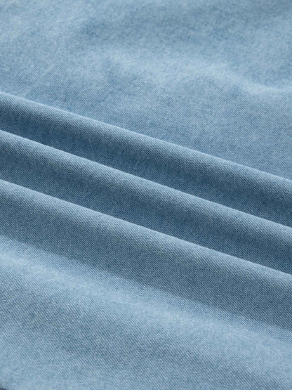 Chemise en jean boutonnée à volants