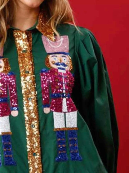 Robe chemise à paillettes étagée