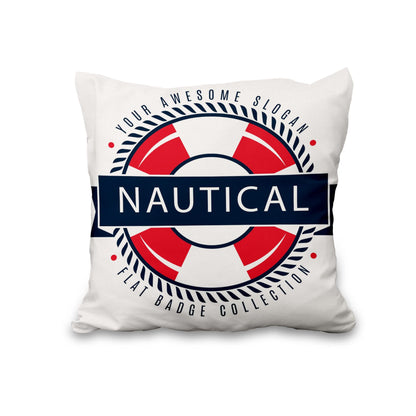 Lot de quatre housses de coussin nautiques effet lin