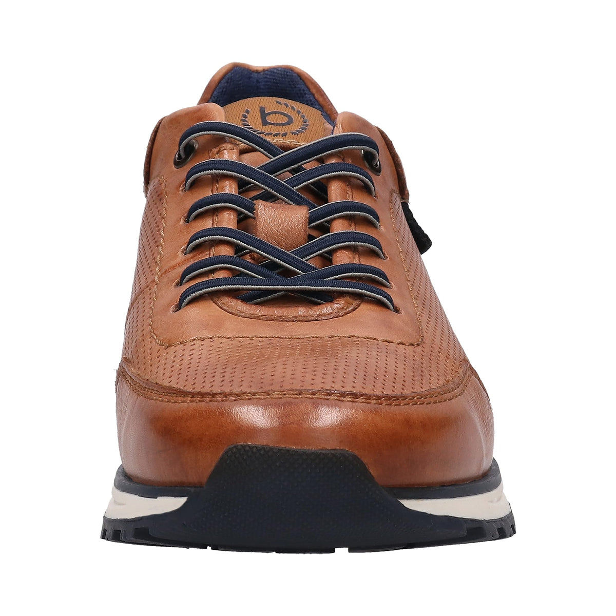 Basket Bugatti cuir cognac, finition artisanale deux tons