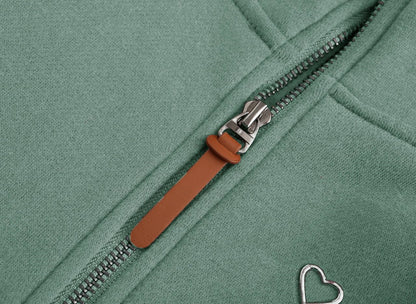 Sweat zippé à capuche TrendiMax femme, intérieur polaire col montant — 6 coloris