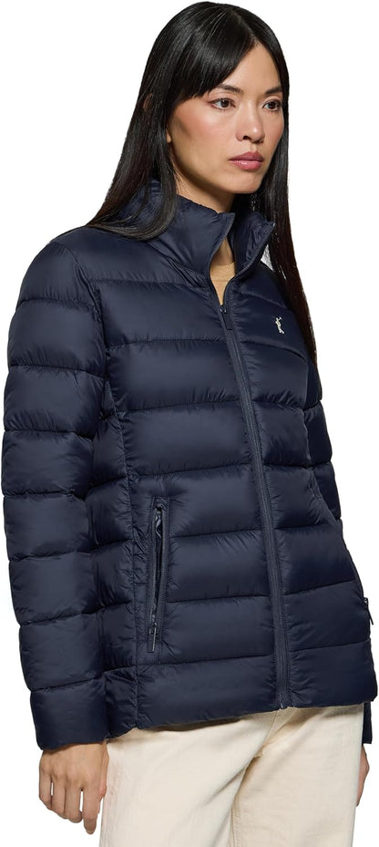 Veste ultra-légère Polo Club femme, broderie et fermeture zippée — bleu marine et noir