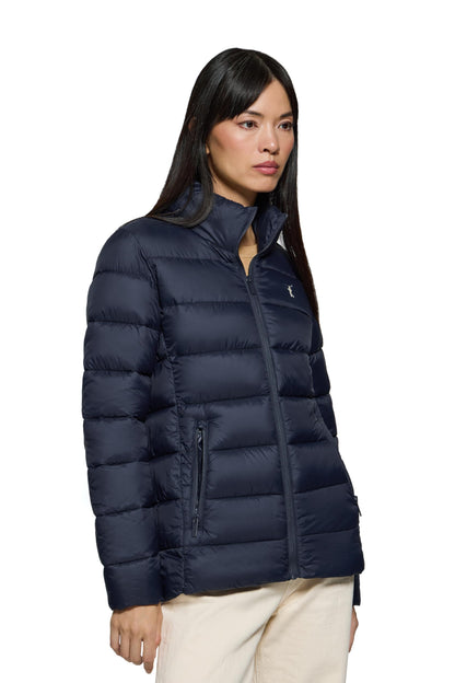 Veste ultra-légère Polo Club femme, broderie et fermeture zippée — bleu marine et noir