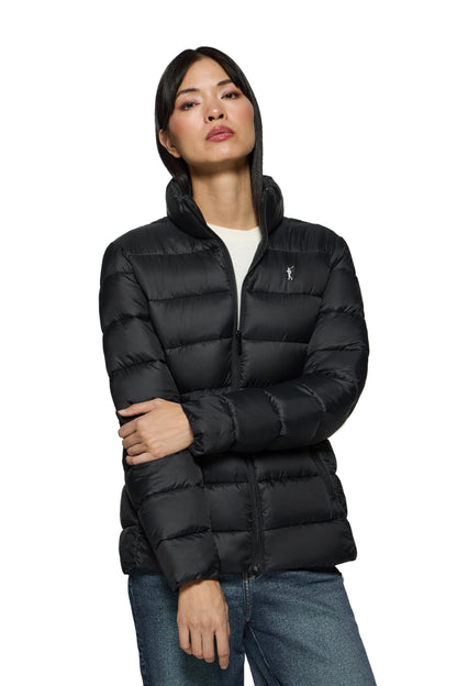 Veste ultra-légère Polo Club femme, broderie et fermeture zippée — bleu marine et noir