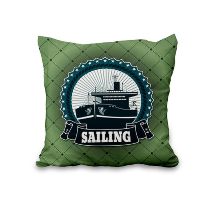Lot de quatre housses de coussin nautiques effet lin