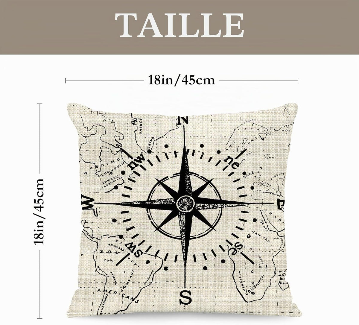 Lot de quatre housses de coussin à motifs de barre de bateau