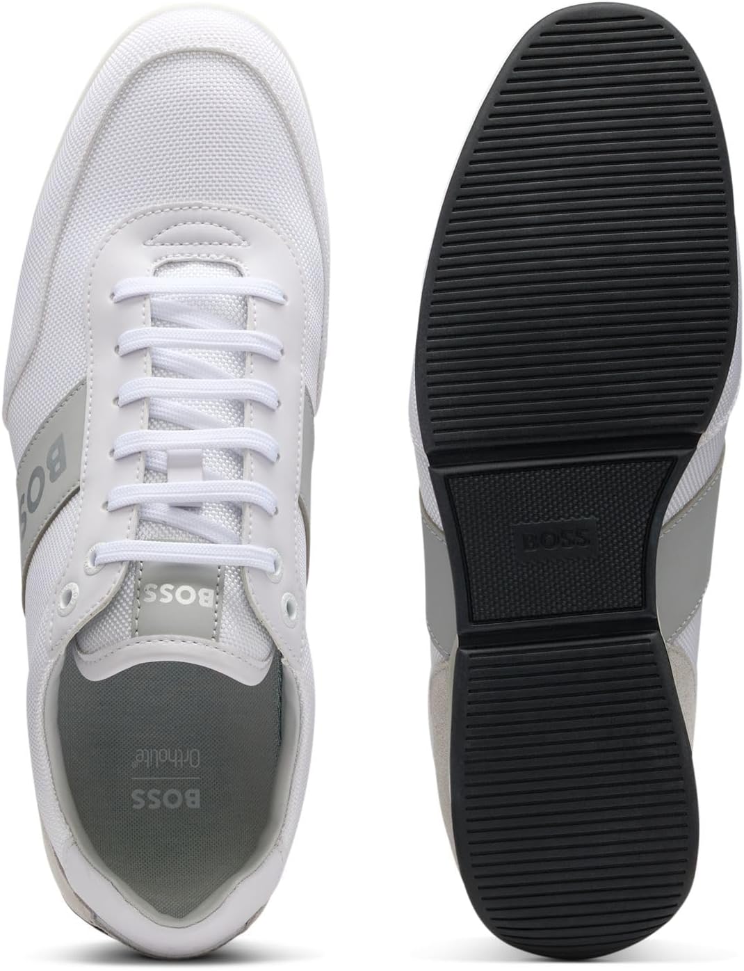 Basket BOSS Saturn Lowp homme cuir — blanc