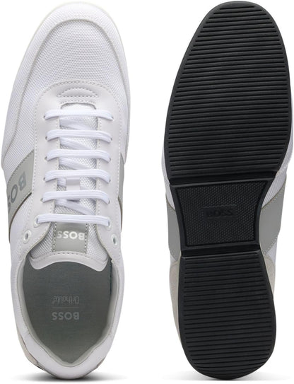 Basket BOSS Saturn Lowp homme cuir — blanc
