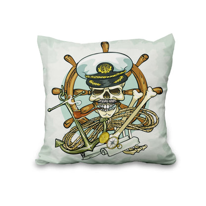 Lot de quatre housses de coussin nautiques effet lin