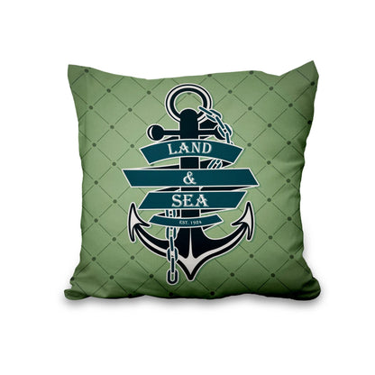 Lot de quatre housses de coussin nautiques effet lin