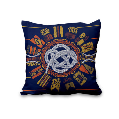 Lot de quatre housses de coussin nautiques effet lin