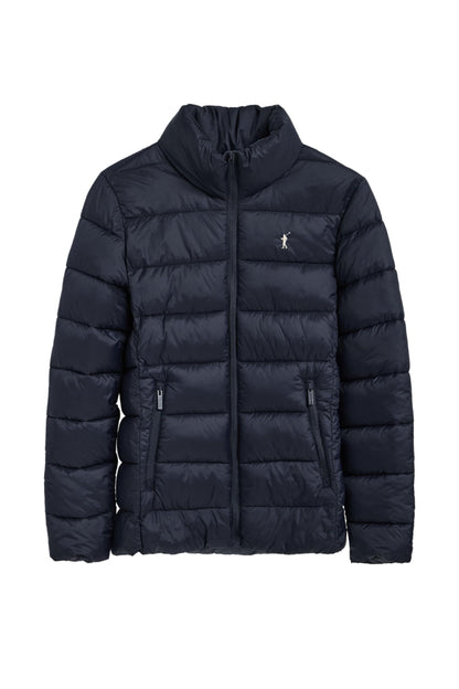 Veste ultra-légère Polo Club femme, broderie et fermeture zippée — bleu marine et noir
