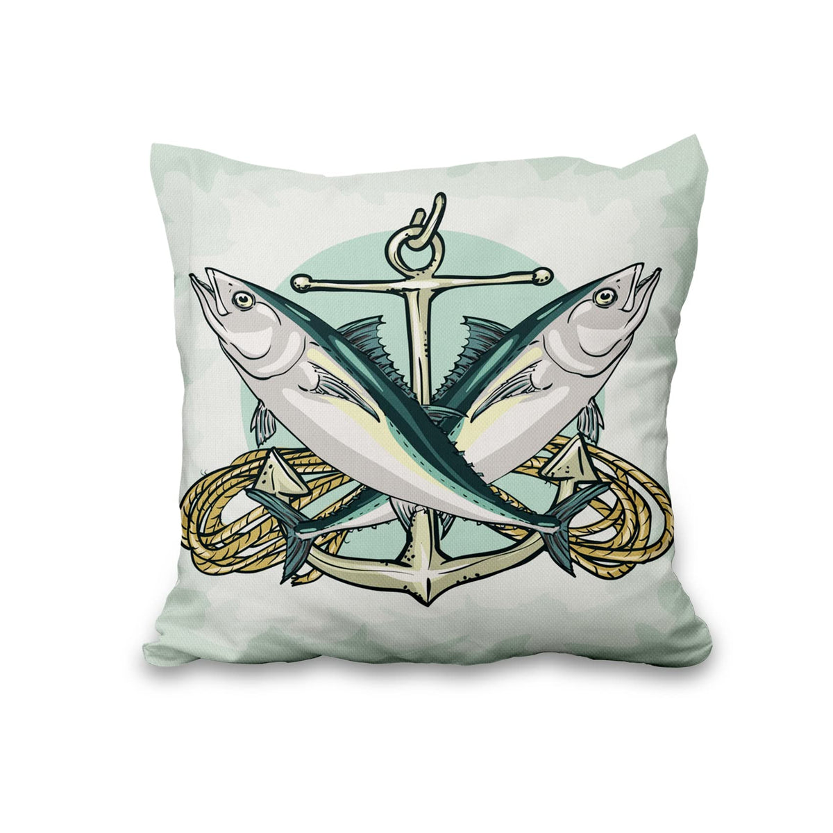 Lot de quatre housses de coussin nautiques effet lin