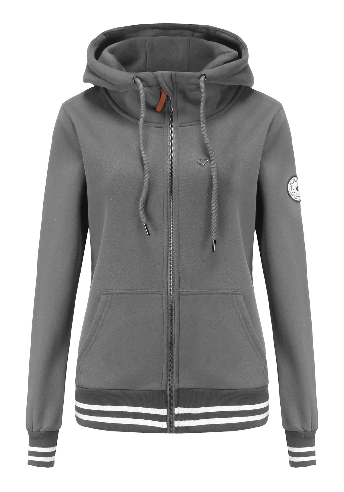 Sweat zippé à capuche TrendiMax femme, intérieur polaire col montant — 6 coloris