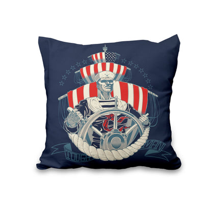 Lot de quatre housses de coussin nautiques effet lin
