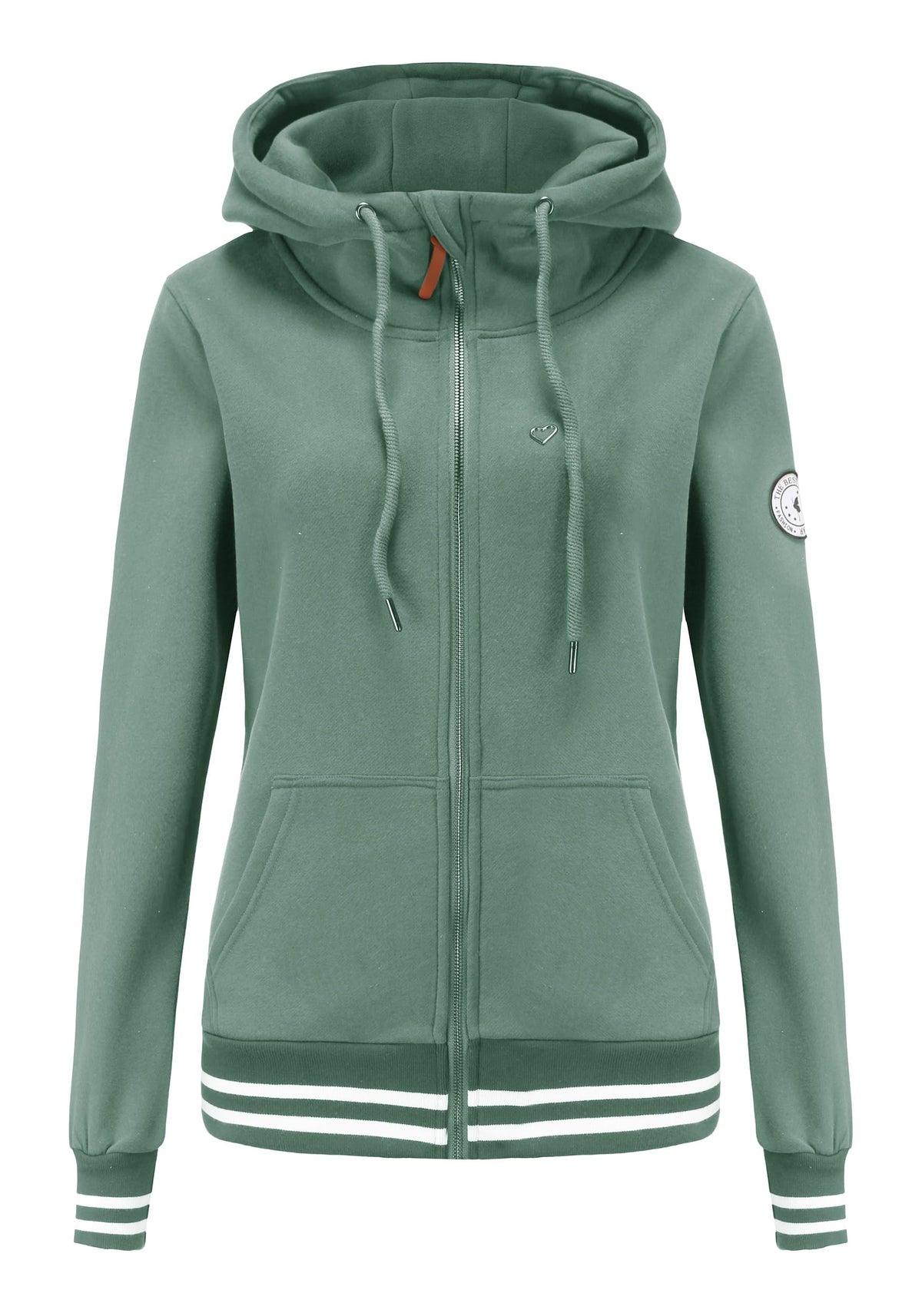 Sweat zippé à capuche TrendiMax femme, intérieur polaire col montant — 6 coloris