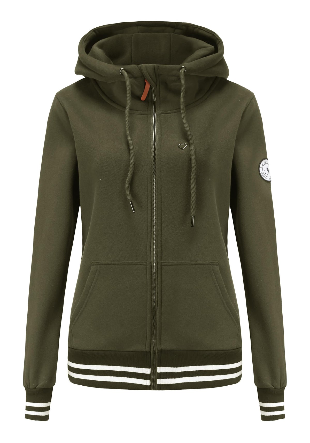 Sweat zippé à capuche TrendiMax femme, intérieur polaire col montant — 6 coloris