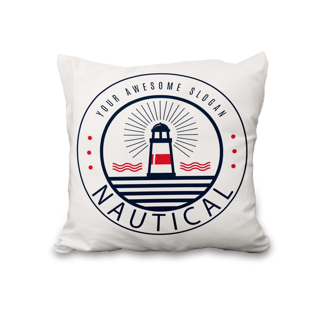 Lot de quatre housses de coussin nautiques effet lin