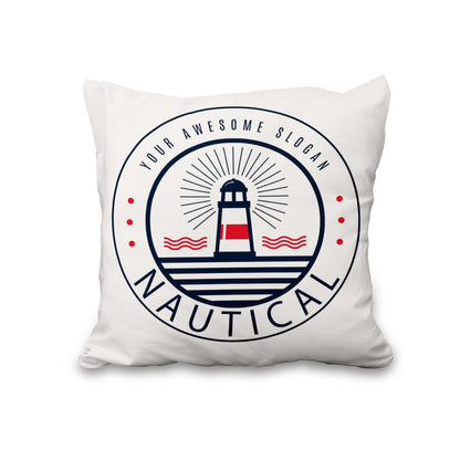 Lot de quatre housses de coussin nautiques effet lin