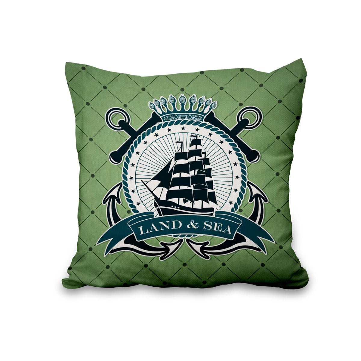 Lot de quatre housses de coussin nautiques effet lin